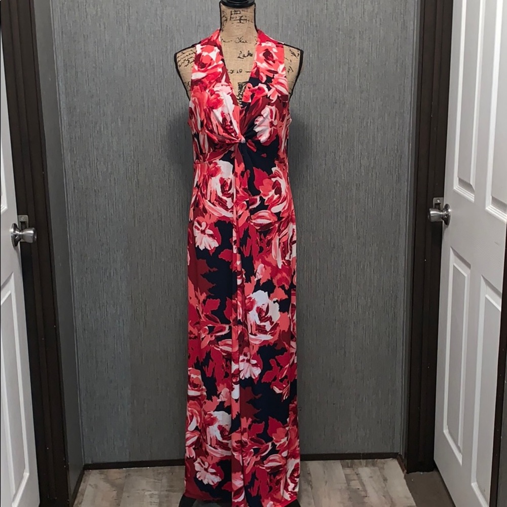 Liz Claiborne Floral Sleeveless Maxi Dress Size L